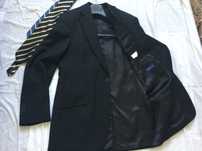 Costum negru mire/nas, marimea 48, fabricat la Sibiu si 100% lana