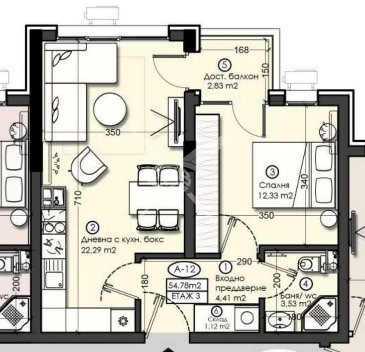 Продава се Двустаен апартамент в София, Малинова долина - 64 кв.м за 1954 €/кв.м - Снимка #3