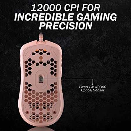 Ултралека геймерска мишка Mira S с RGB, жична, 61 грама