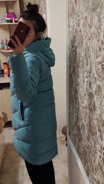 Теплая куртка голубого  цвета