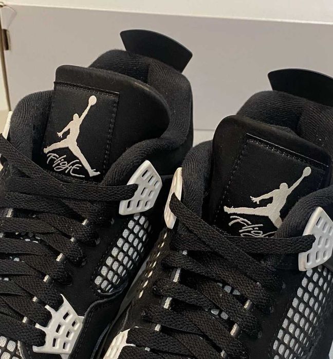 Adidasi Nike Air Jordan 4 White Thunder - verificare colet - full box