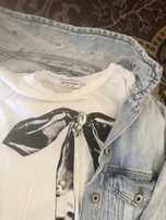 Geaca bugi jeans si tricou stadivarius XS