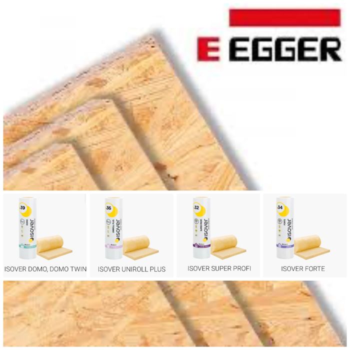 Placa OSB-3 EGGER de 10 12 15 18 mm + vata Isover