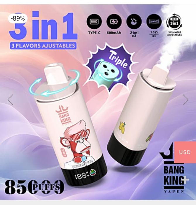 Bang King 85k Puffs 3 Arome in 1 Reîncărcabil