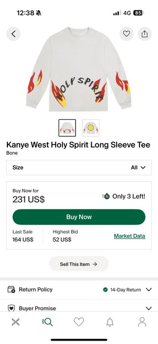 Блуза на Kanye West Holy Spirit Long Sleeve Tee Bone
