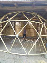 Dome Geodezic 6.3 metrii - Structura lemn  plata crypto
