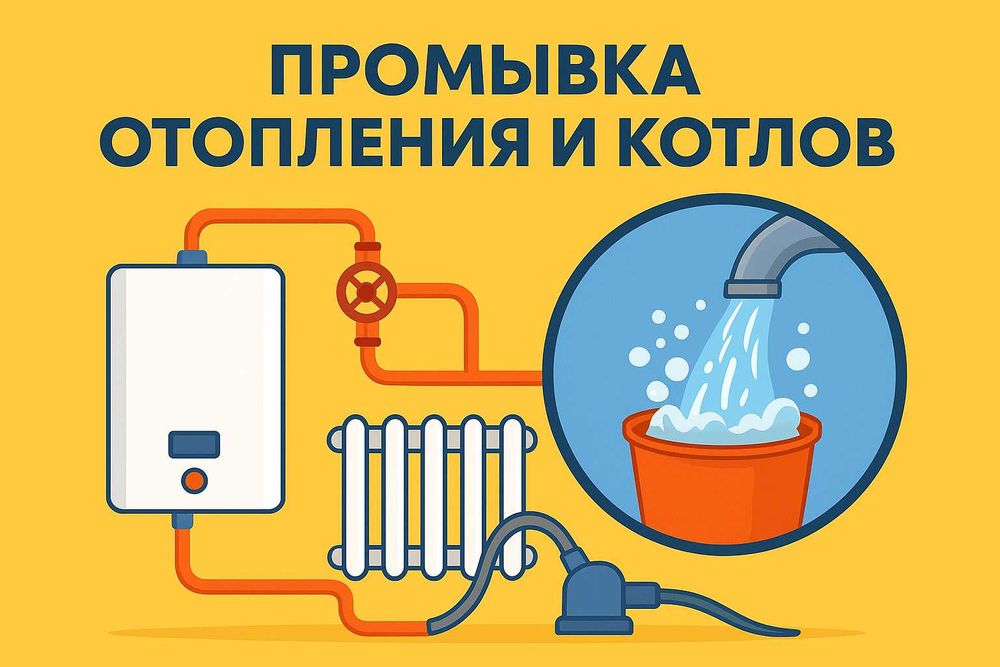 Промывка системы отопления,замена котлов, Монтаж систем отопления