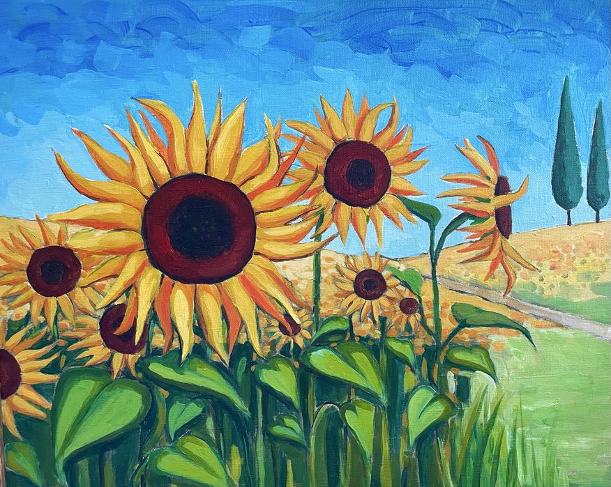 “Слънчогледи”- маслени бои