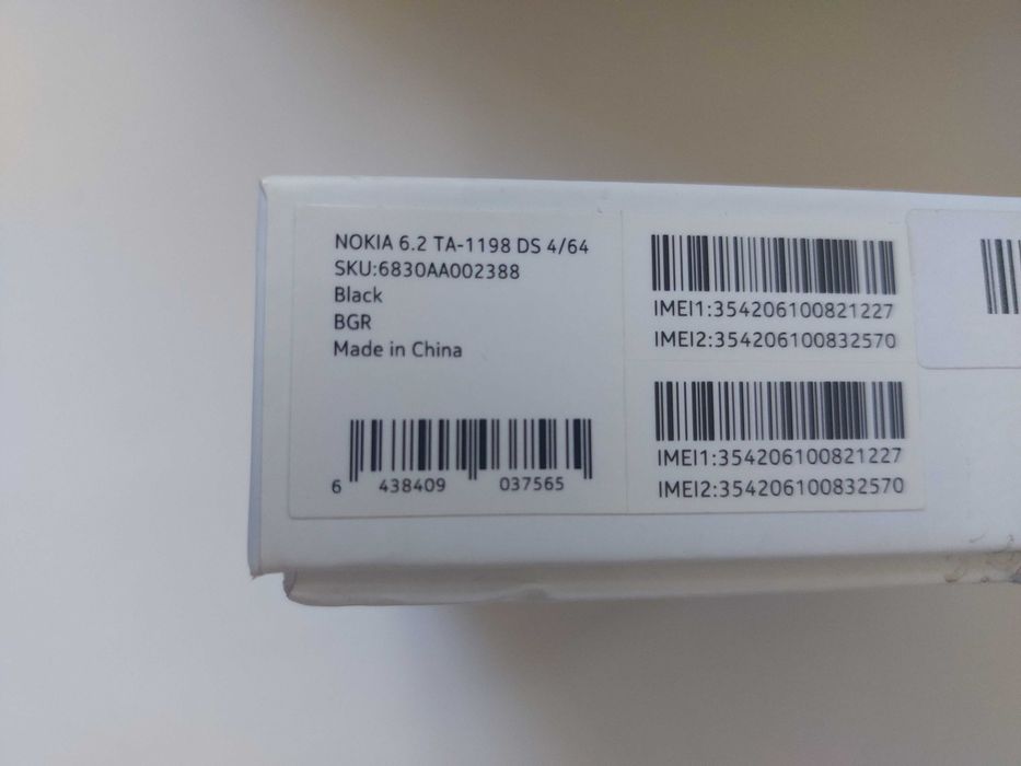Nokia 6.2 64GB 4GB RAM Dual SIM Телефон Смартфон GSM Black