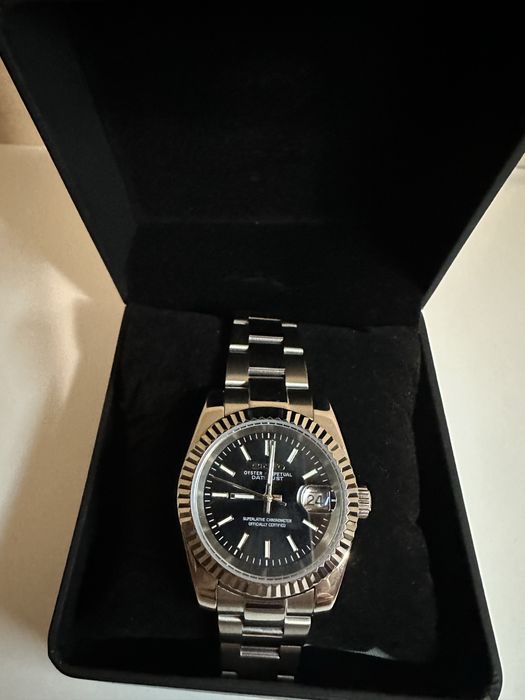Seiko Mod Datejust Black 39mm автоматичен часовник