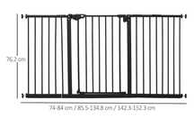Bariera pentru caini, PawHut, 3 extensii, 74-84x76.2 cm