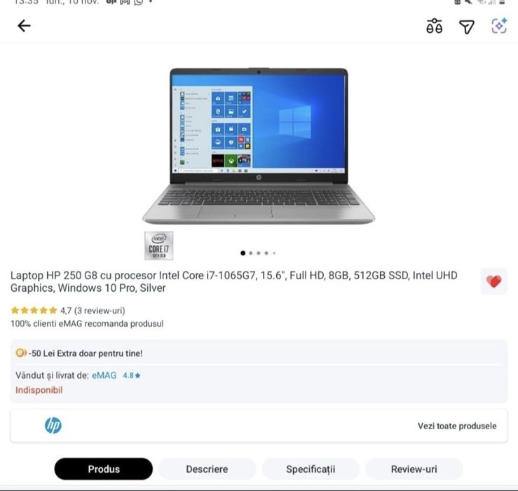Vând laptop HP i7