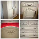 Dormitor lemn masiv culoare ivory