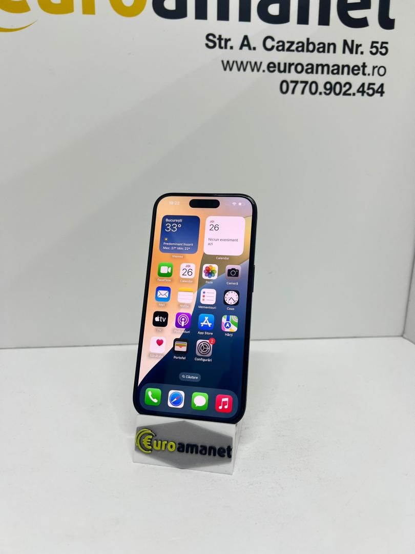 Telefon mobil Apple iPhone 15 Pro, 128 GB, 97% Baterie -I-