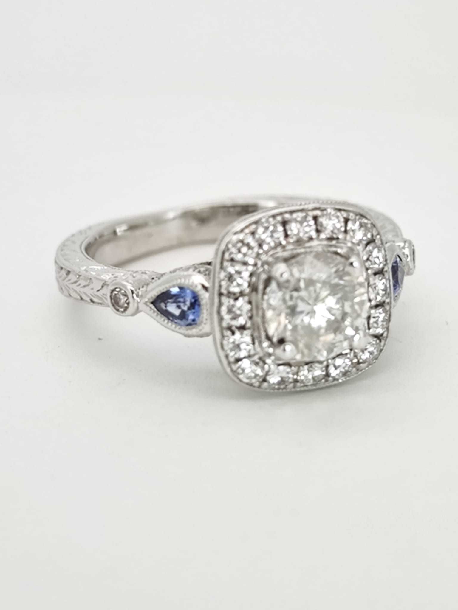 Inel Logodna cu diamante 1ct central