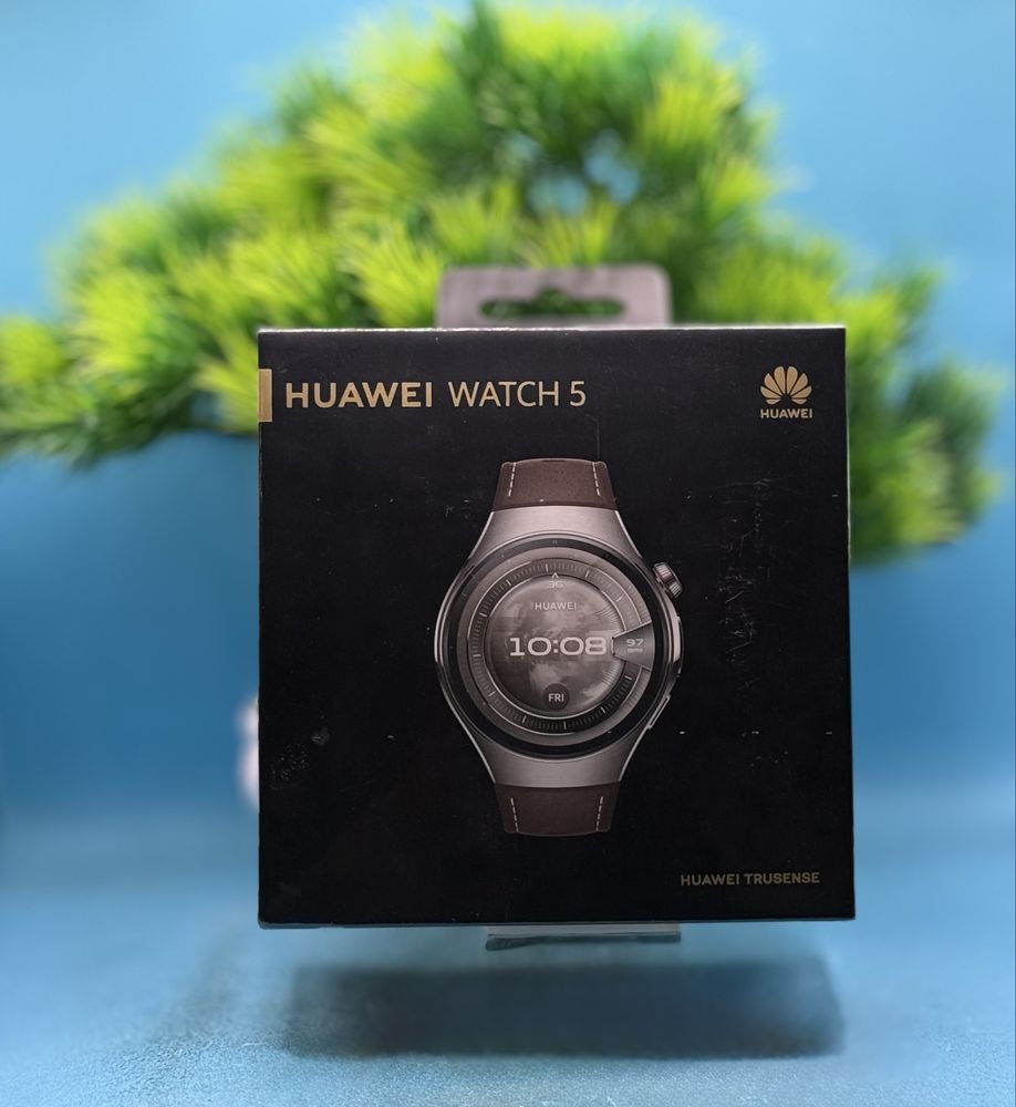 НОВ! Smartwatch HUAWEI Watch 5, 46 мм, Aerospace Titanium, Brown Strap