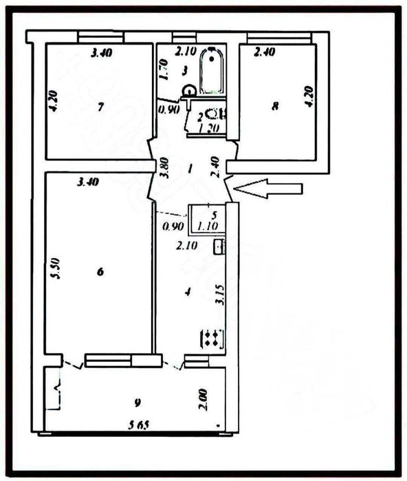 ул.Новомосковская 15 Гор Больница 77-серия 3-ком 2/4 75 м² без ремонта