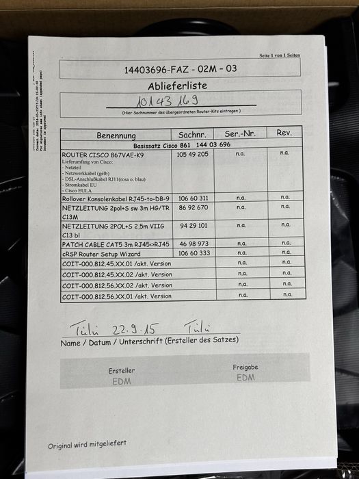 Router Kit Cisco C867VAE-K9