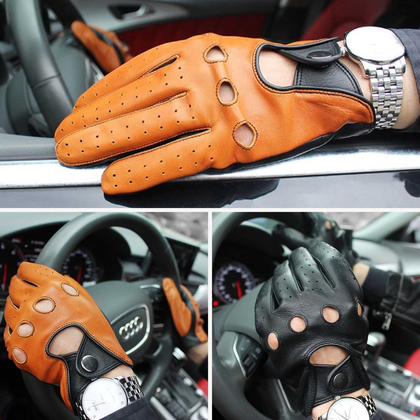 Ръкавици за шофиране от естествена еленска / козя кожа