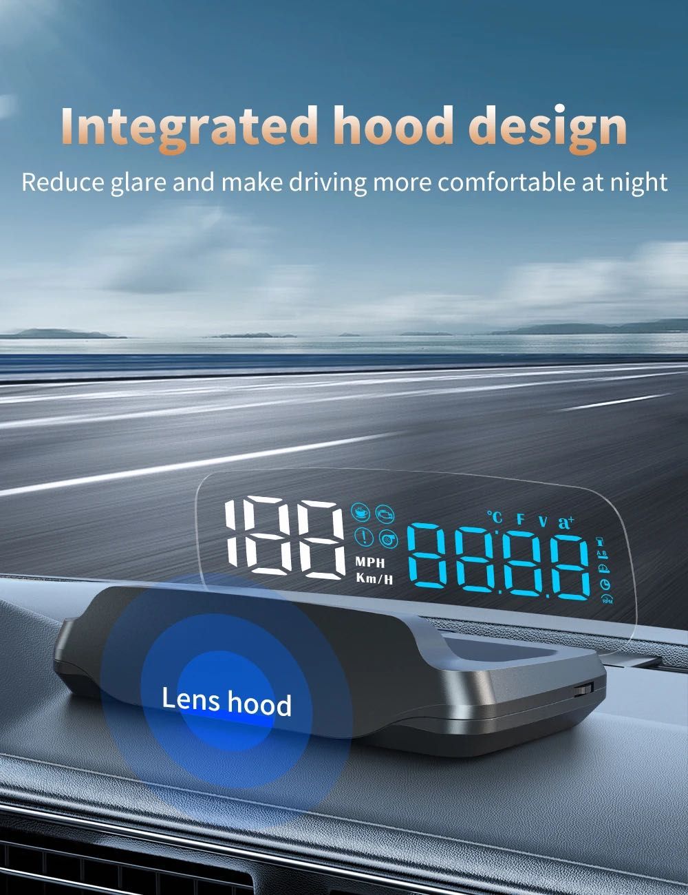 Car OBD HUD Head Up Display Speedometer