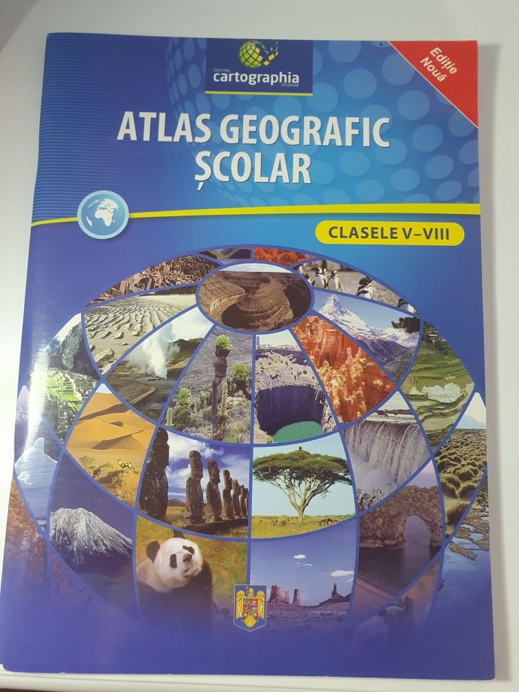 Vând carte de anatomie, atlas geografic și atlas școlar pt clasa a 8 a