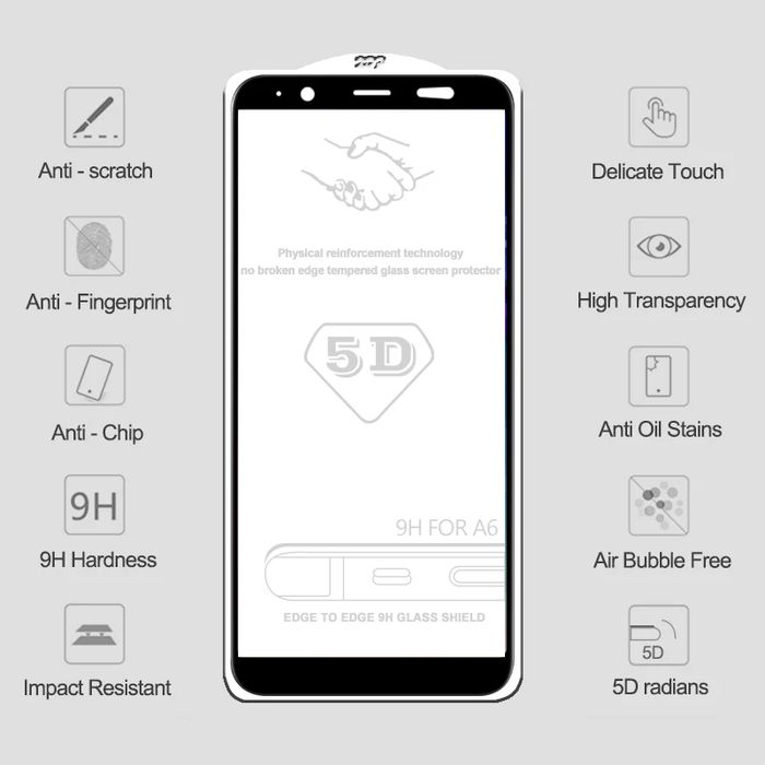 Folie sticla securizata 5D Full Glue Samsung J6 / J6 Plus / J6+