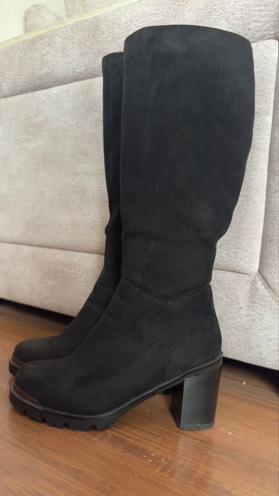 Замшевые сапоги зимние