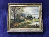 Pictura Tablou vintage in ulei pe PFL, din UK 71 x 58cm