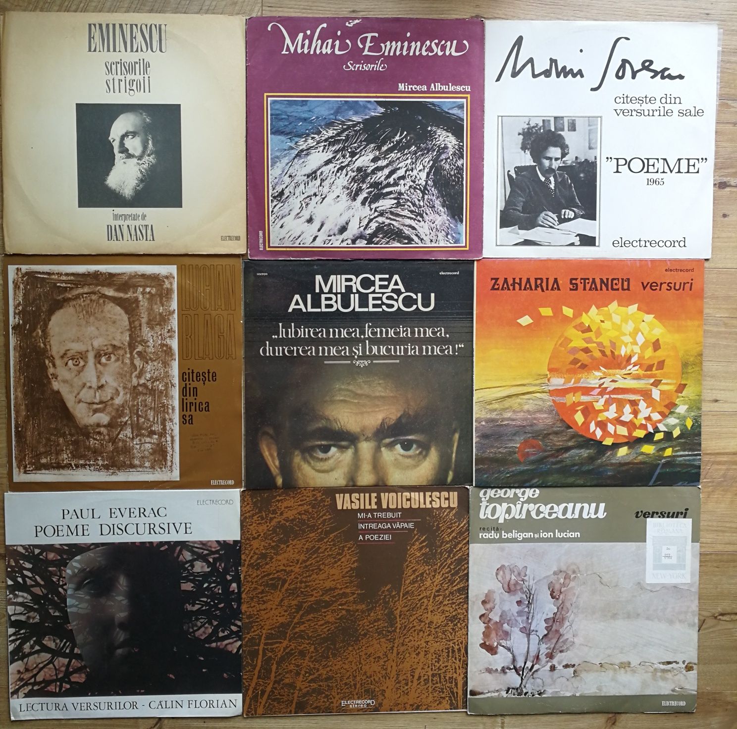 Vinil Mircea Albulescu Eminescu Lucian Blaga George Toparceanu E.Barbu