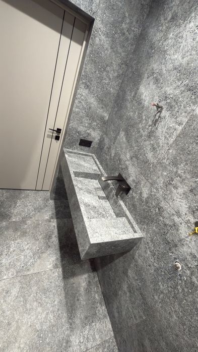 Изготовления раковины,столешница,ступенки и горшки из керамогранит