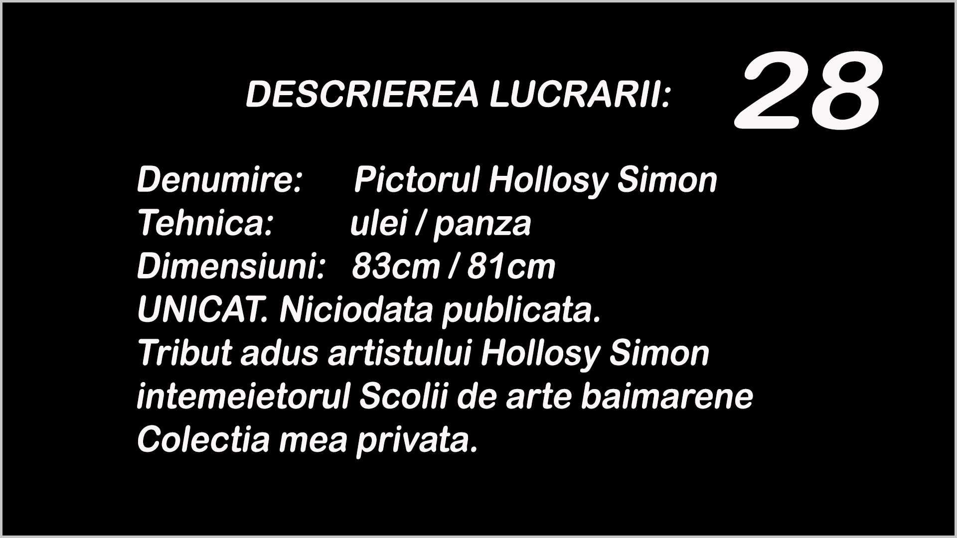 REDUCERE Tablou Aurel DAN !! Tribut portret Hollosy Simon, ulei panza