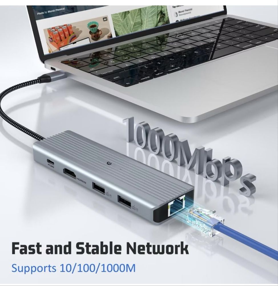 10 in 1 USB C Hub Adapter Port for MacBook/iPad/iPhone