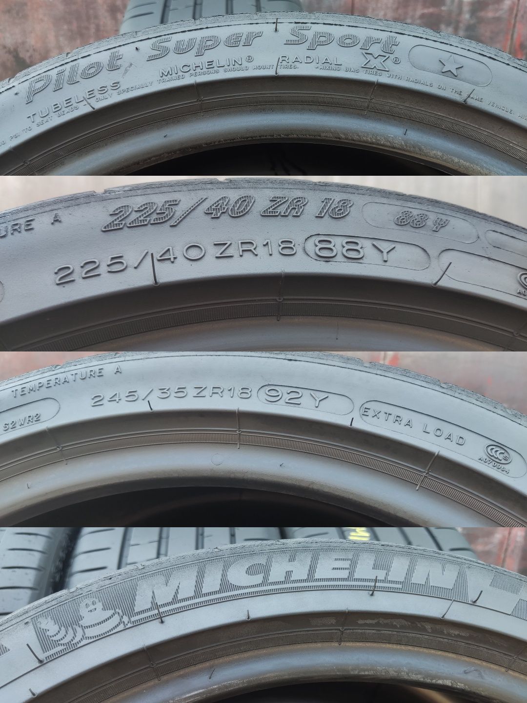 спорт пакет 225/40/18 и 245/35/18 Michelin Pilot Super Sport
dot22
7mm