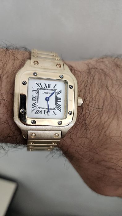 Золотые часы Cartier Santos