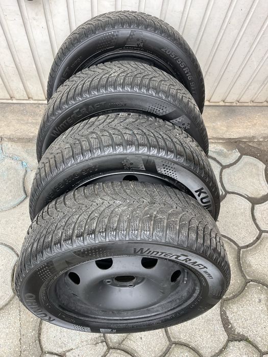 Jante otel 4x108mm, anvelope iarna 205/55 R16, Peugeot, Citroen, Ford