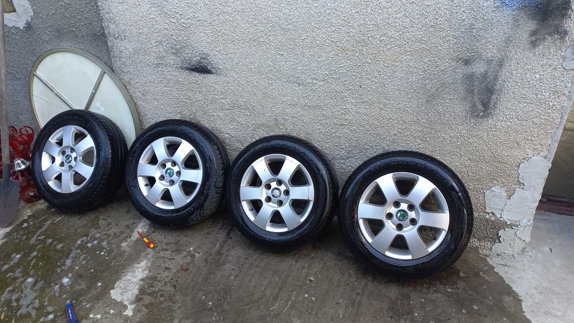 Jante si anvelope de vara Skoda 5x112 R15