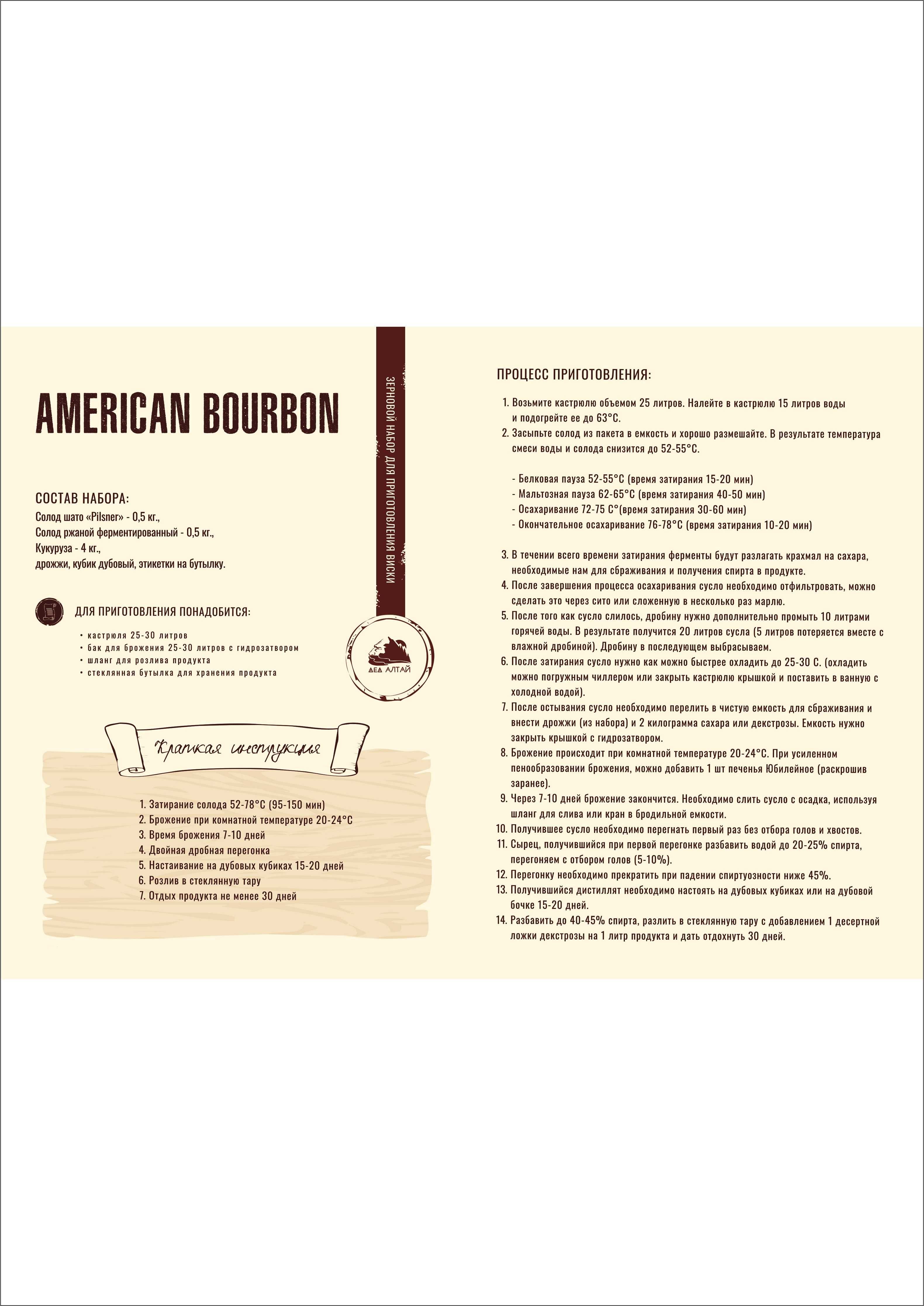 Зерновой набор для вис-ки "American Bourbon"