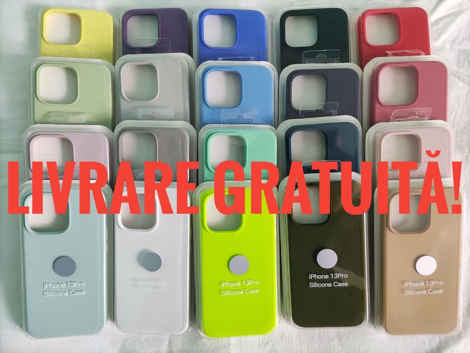 Husa iphone 13 12 17 pro max 14 16 se 2020 x 15 PLUS folie sticla mata