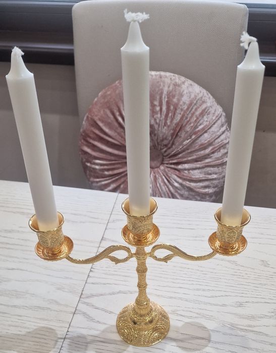 Свещник (метал) и 3 свещи