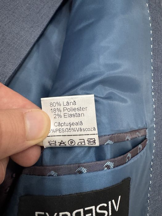 Costum bărbați Expresiv 50 albastru 2 piese, slim