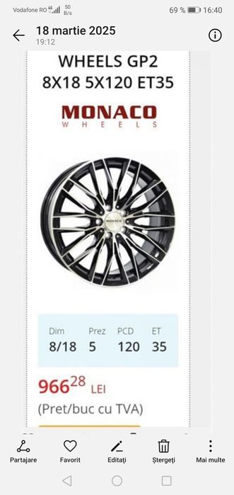 Vand jante BMW R18,bicolore,diamont cut,impecabile,cauciucuri DOT 2024