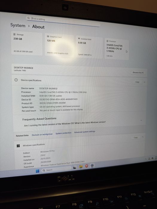 Laptop Dell Latitude - Core I5 - 8GB DDR4 - 256GB SSD