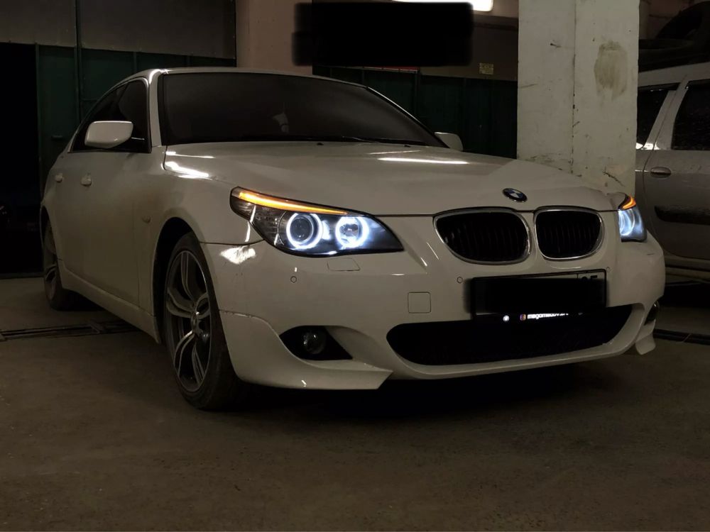 Set angel eyes led far halogen Lupa xenon Bmw seria 5 e60 e61 facelift