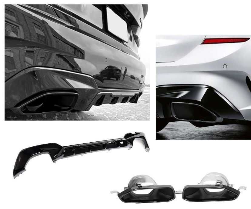 Difuzor Bara Spate M BMW G20 G21 model 340, 340i M look, Negru Lucios