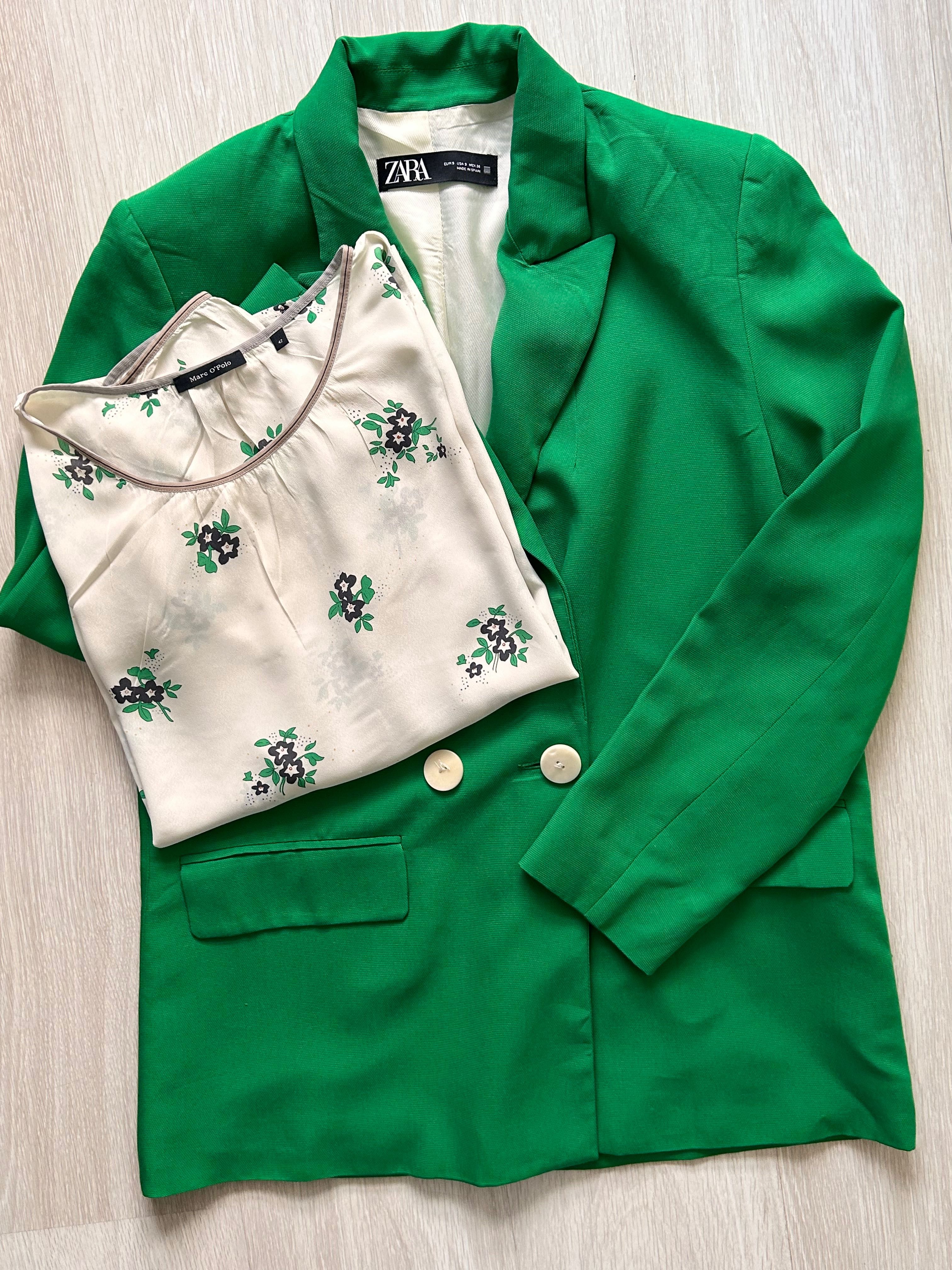 Zara зелено сако и Marc O’Polo туника