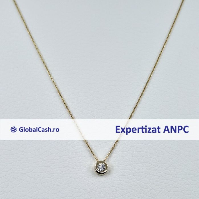 Lant cu pandantiv din aur de 14k, 1.82g | GlobalCash.ro #LU28056