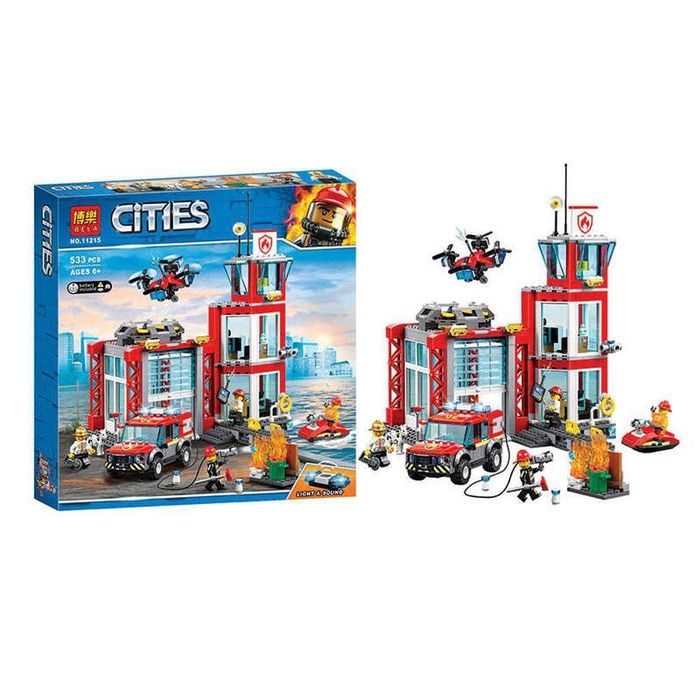 Конструктор Сити Пожарная часть 10831, 958 дет.