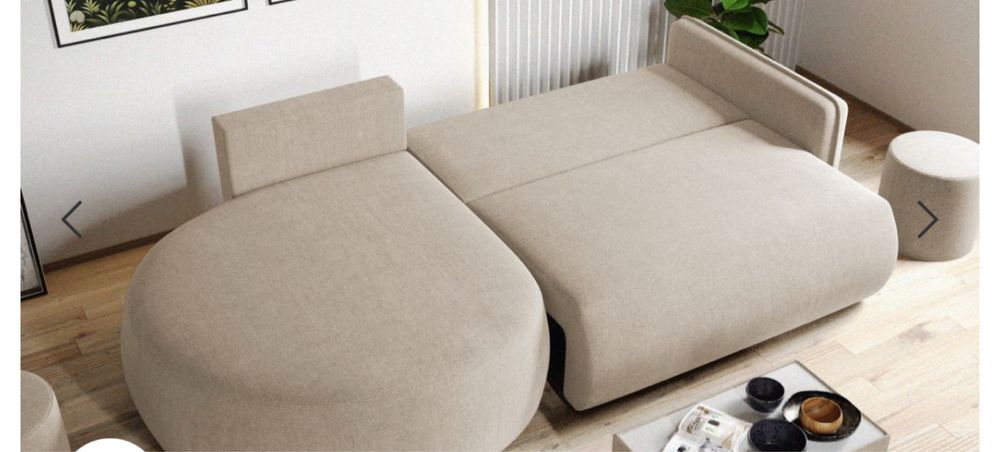 Coltar crem plusat extensibil +masuta+ taburet