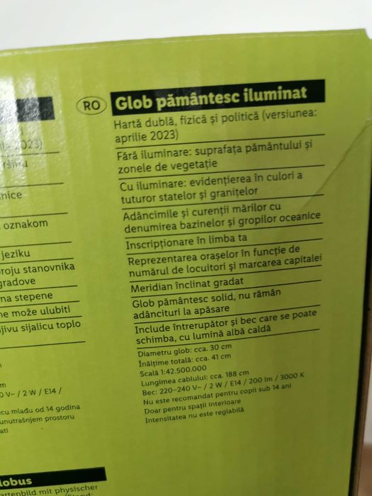 Glob pământesc -veioza