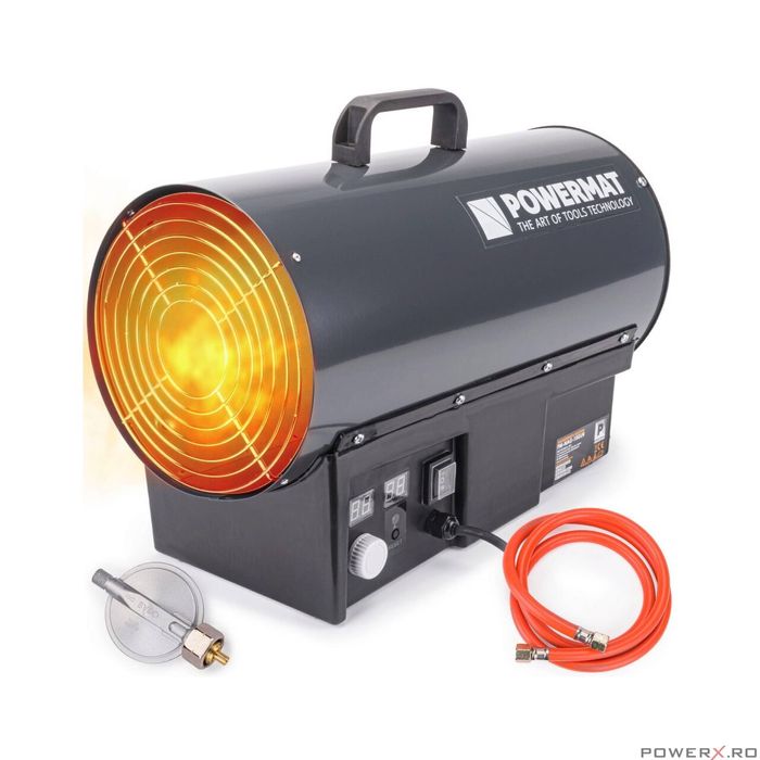 Tun pentru caldura pe gaz cu termostat 15 KW, incalzitor industrial,